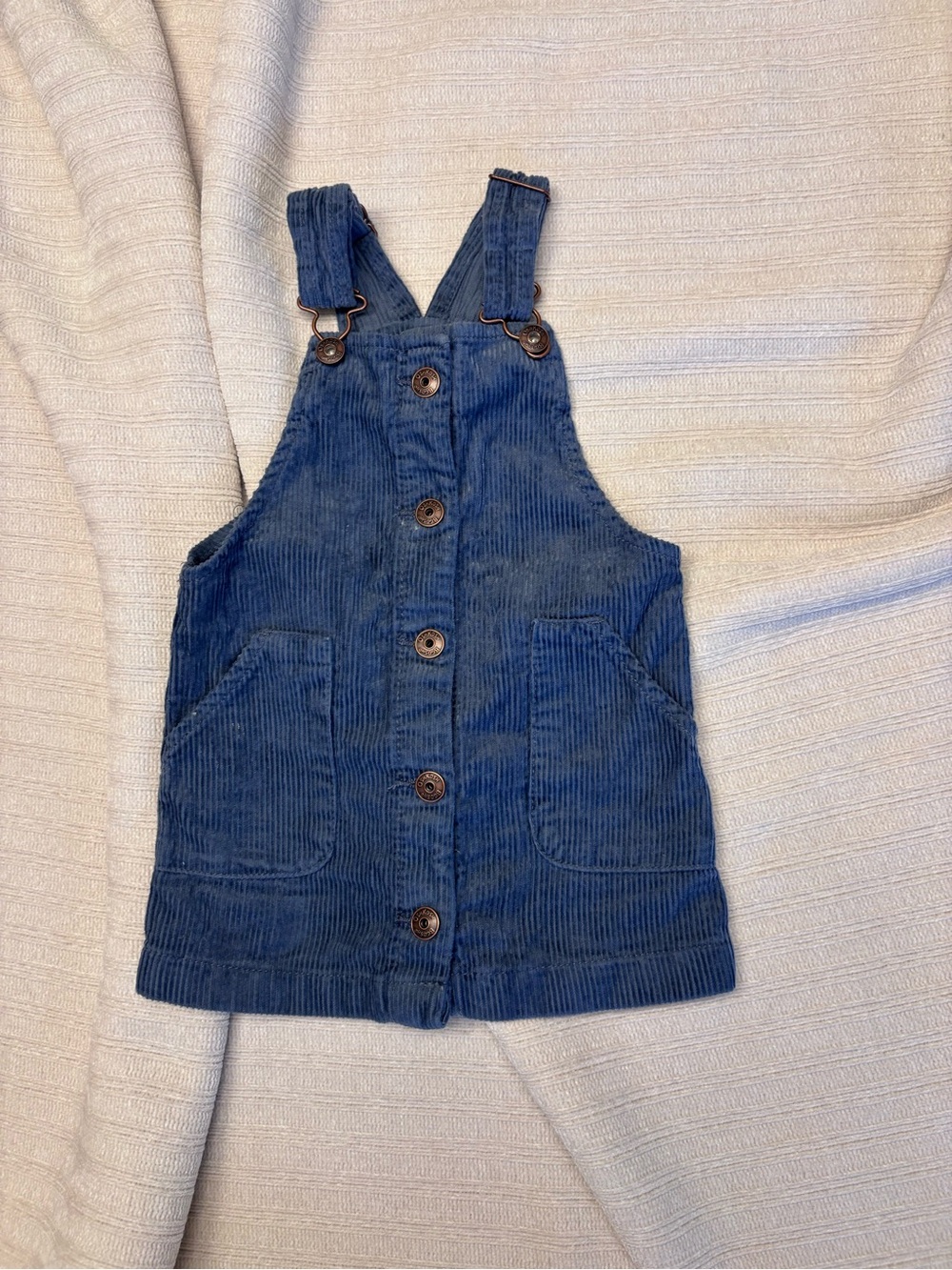 OshKosh B'gosh Blue Corduroy Button-Front Pinafore